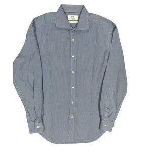BOGGI Milano Super Classics Blue Check Dress Shirt 41 16 Large